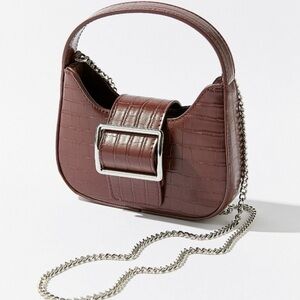 Urban Outfitters Brown Croc-Embossed Mini Bag